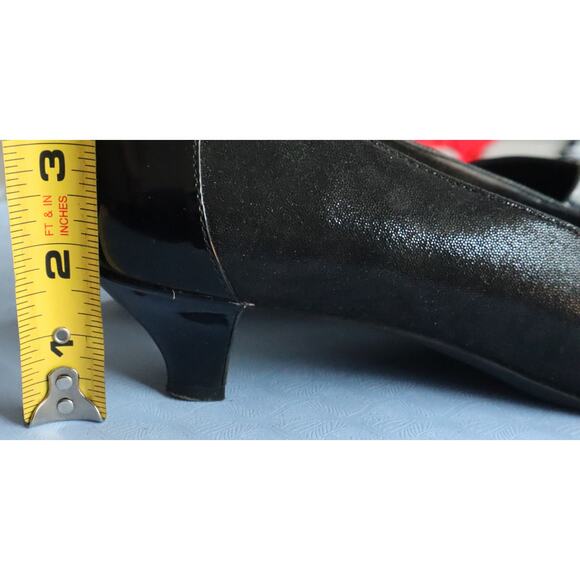 Anne Klein iFlex Maddy Rose Black Leather Kitten Heel Pumps Pointed Toe 9.5 - Picture 6 of 6